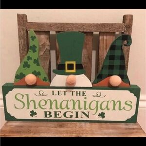 St. Patrick's Day Gnome Holiday Decor Wood Sign